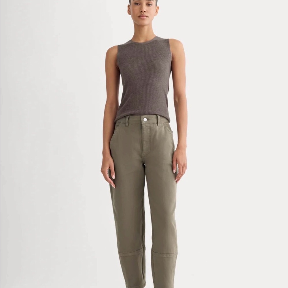 Everlane Olive Green Cotton Trousers